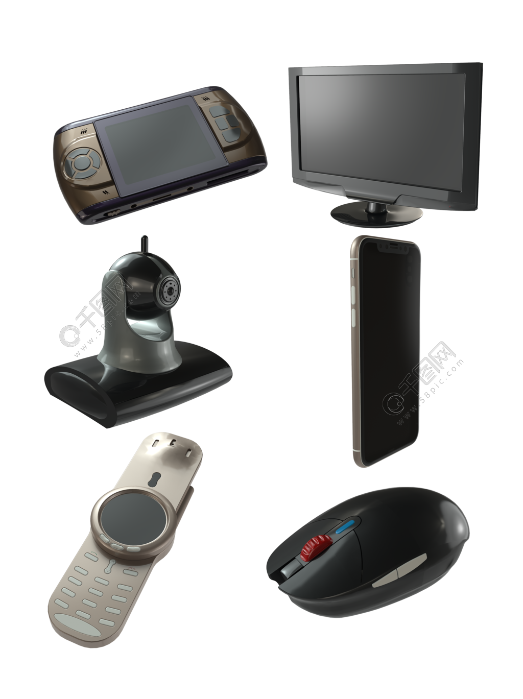 简约风格电子产品及配件PNG模板免费下载